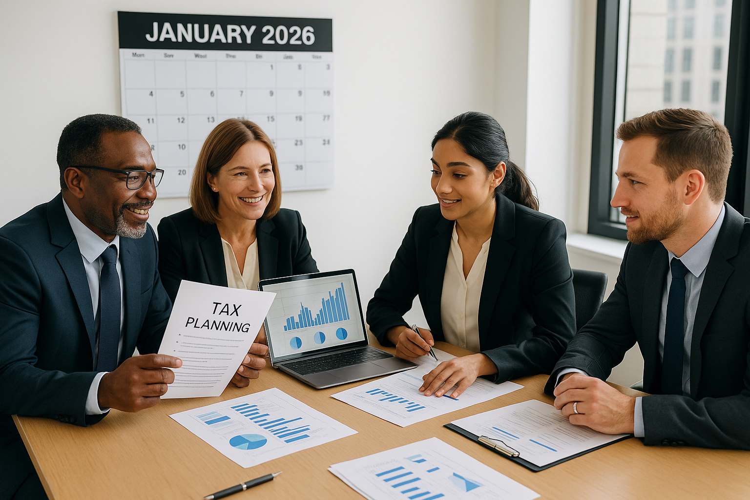 photographic A highresolution realistic photo of a diverse team of business professionals gathered around a modern conference table in a bright office-1