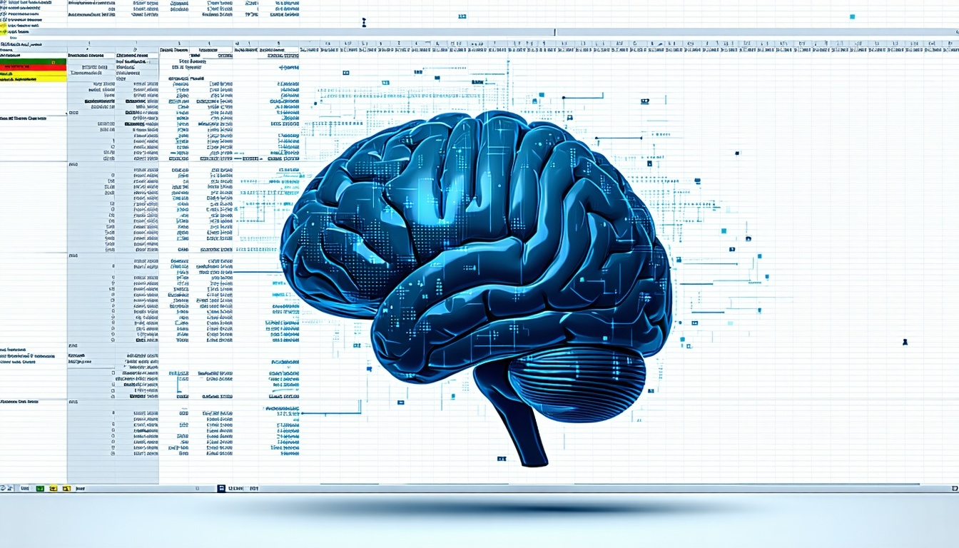 A futuristic image of a digital brain overlaying a